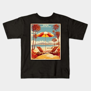 Costa del Sol Beach Spain Travel Tourism Retro Vintage Kids T-Shirt